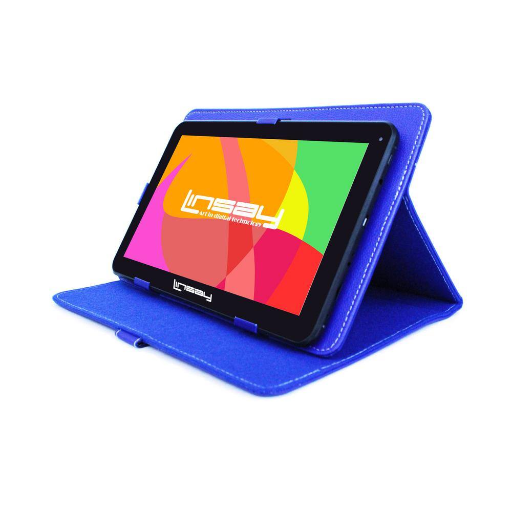 LINSAY 10.1 in. 2GB RAM 32GB Android 12 Quad Core Tablet with Blue Case