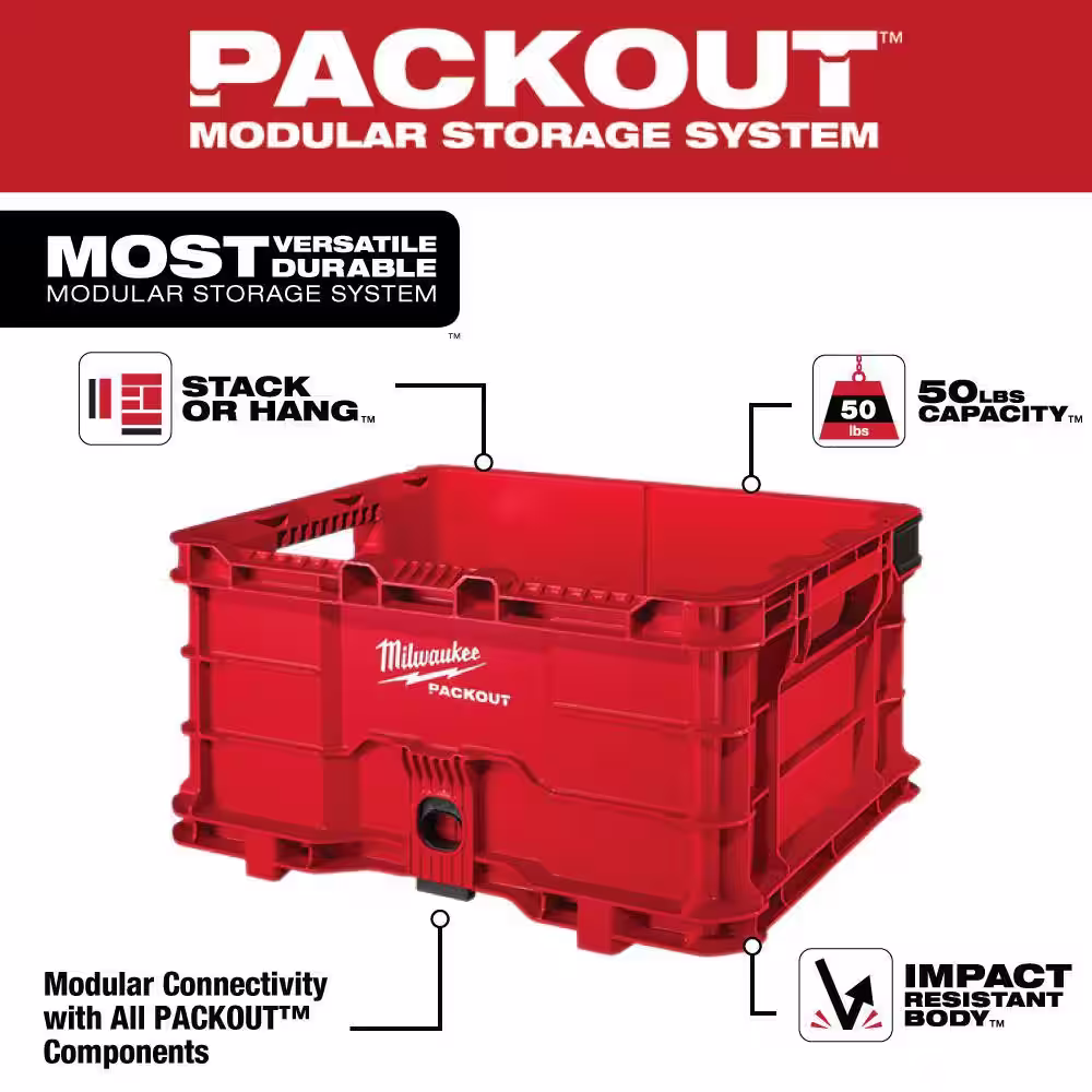 Milwaukee PACKOUT Tool Storage Crate with Mounting Plate