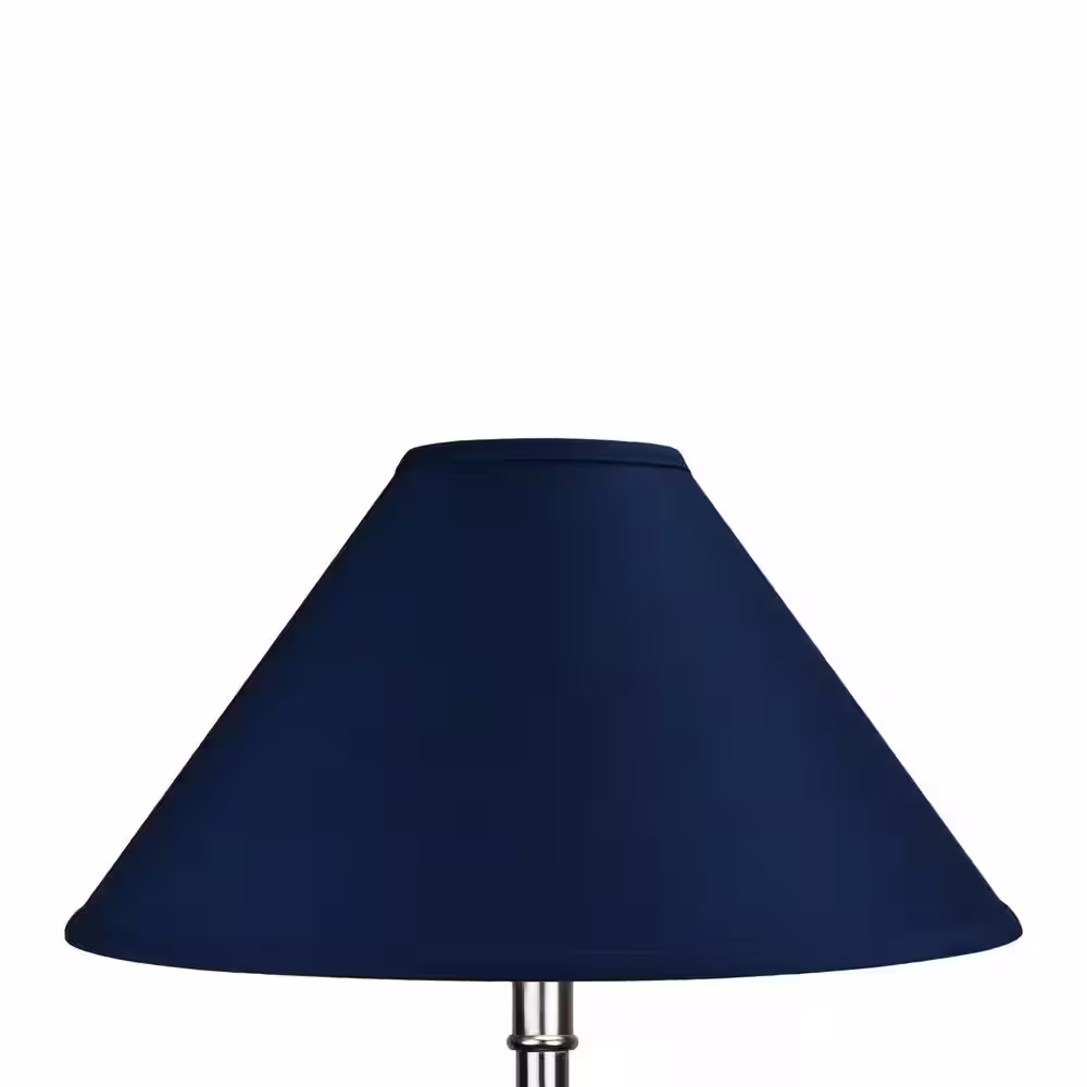FenchelShades.com 18 in. W x 9 in. H Navy Blue/Nickel Hardware Coolie Lamp Shade