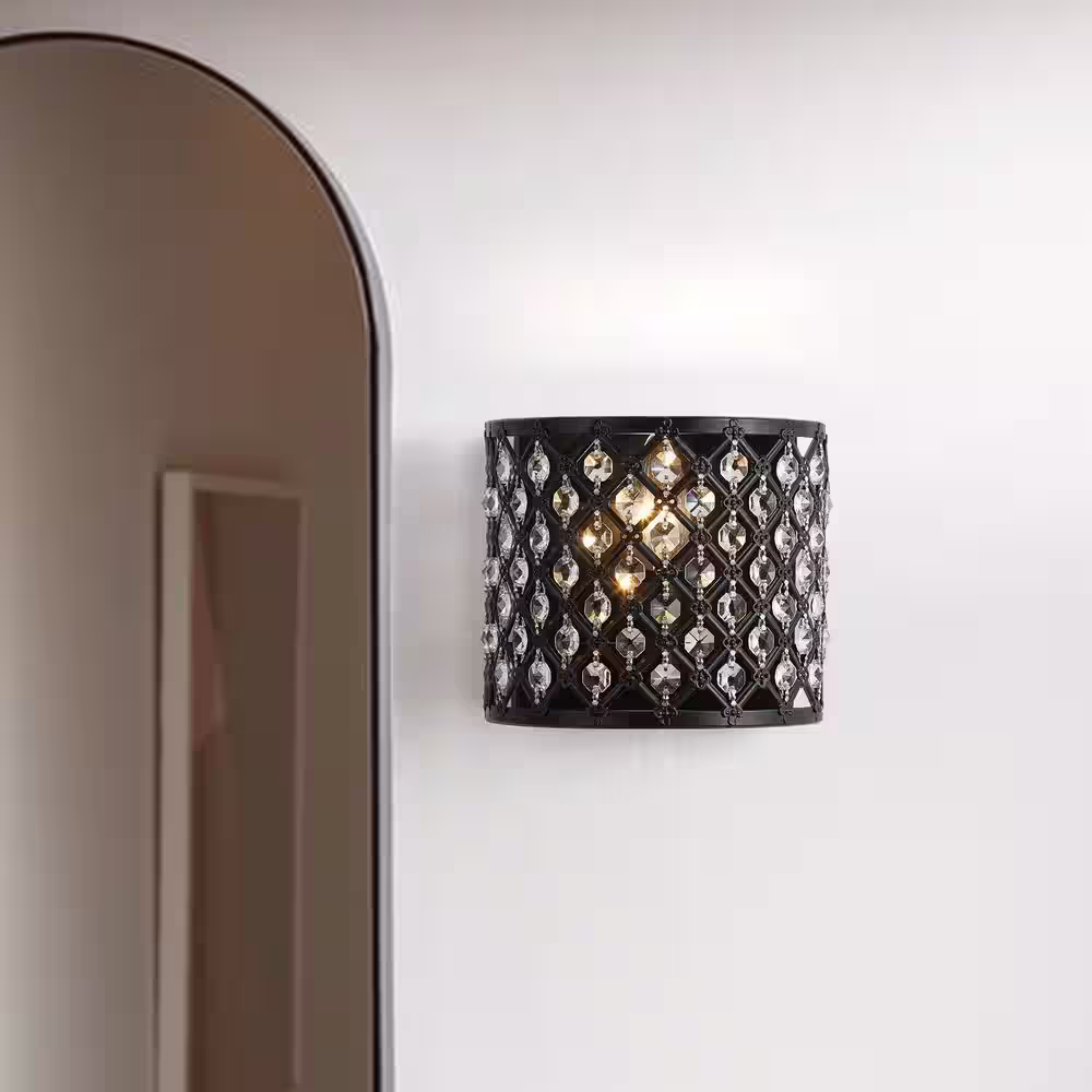 Maxax Indianapolis 1-Light Black Flush Mounted Sconce Dimmable (Set of 2)
