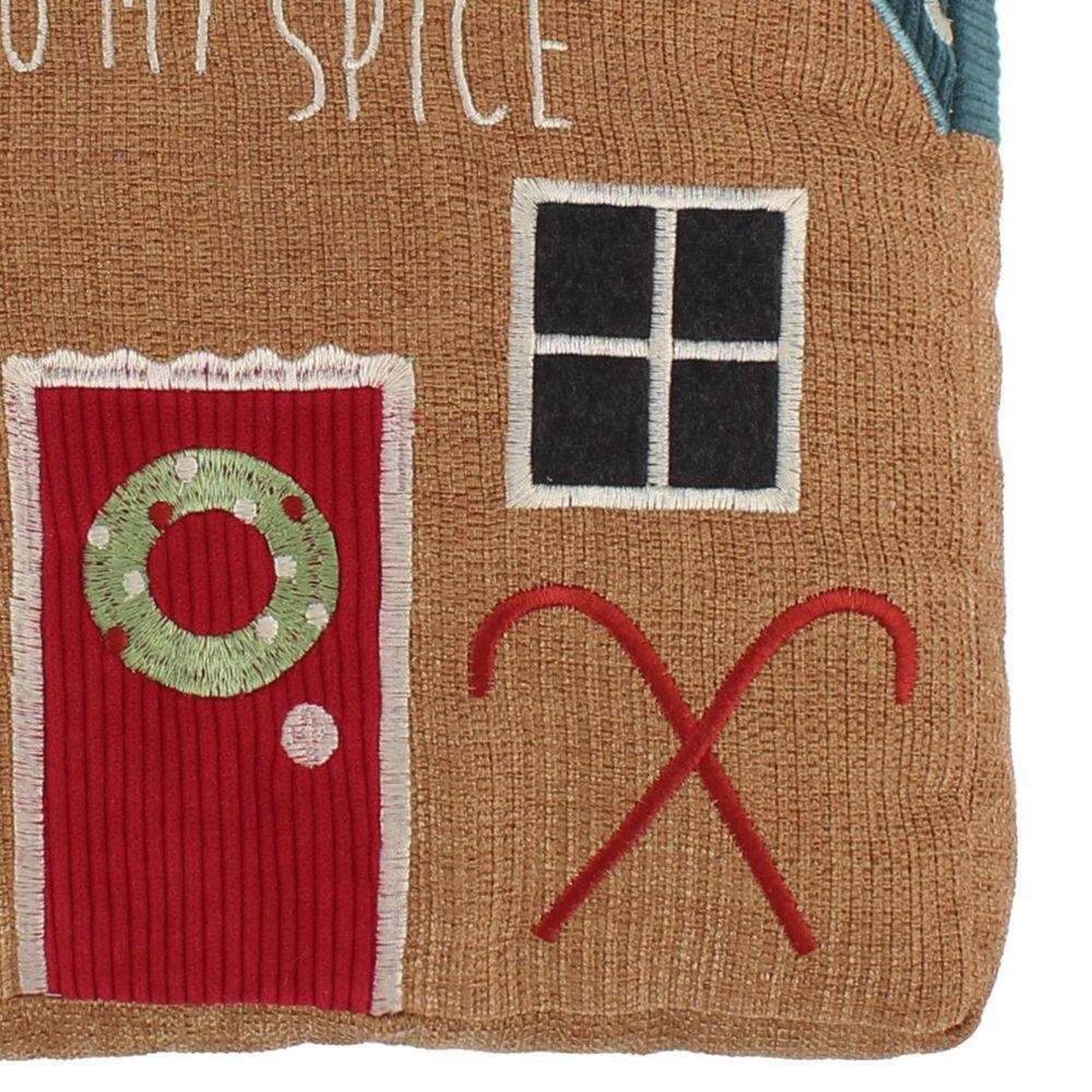 None Merry and Bright Gnome for the Holidays Multi-Color Christmas Gingerbread House 12 in. x 16 in. Throw Pillow