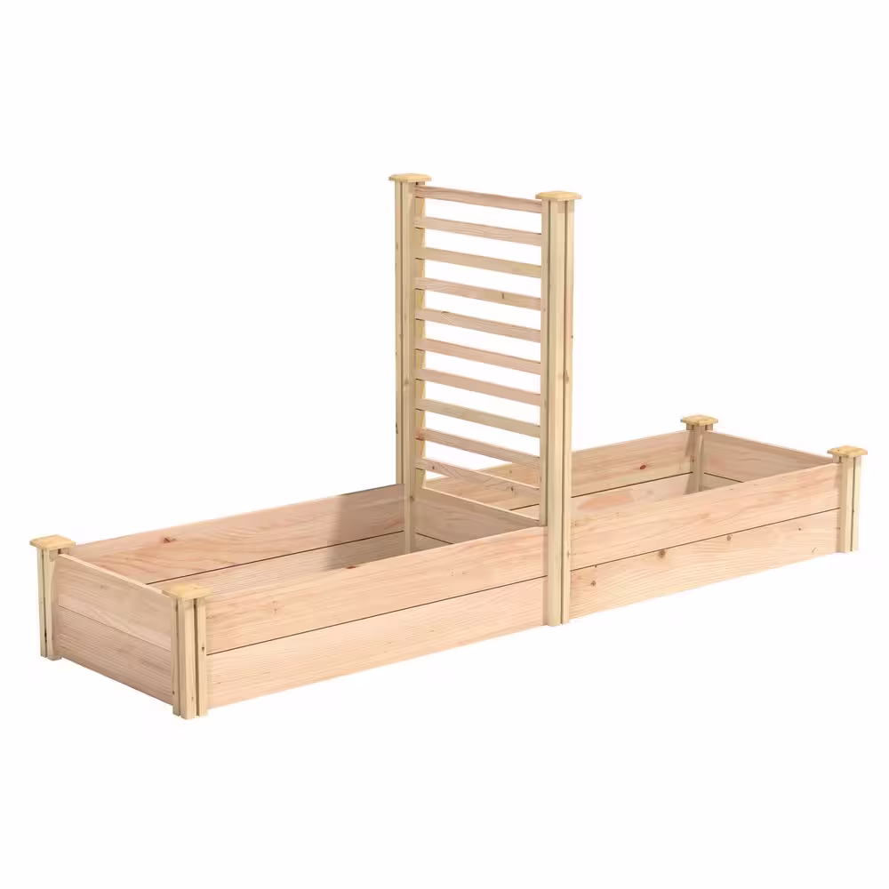Miracle-Gro 96 in. L x 24 in. W x 11 in. H Cedar Raised Garden Bed with Trellis