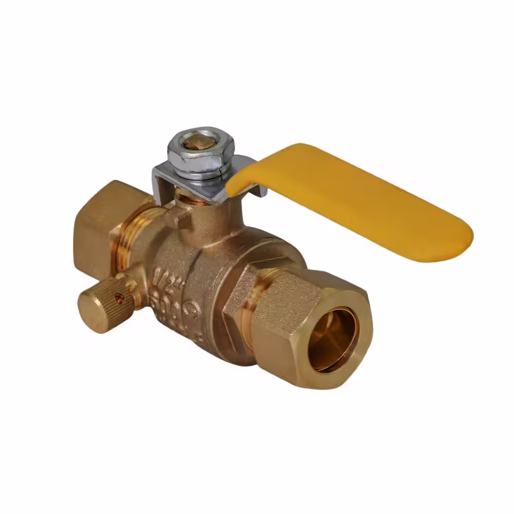 The Plumber's Choice 3/4 in. Premium Brass Full Port Ball Valve with Drain, with Compression Connections (10-Pack)