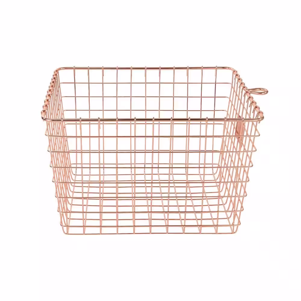 Spectrum 11.875 in. W x 13.75 in. D x 8 in. H Medium Storage Basket in Copper
