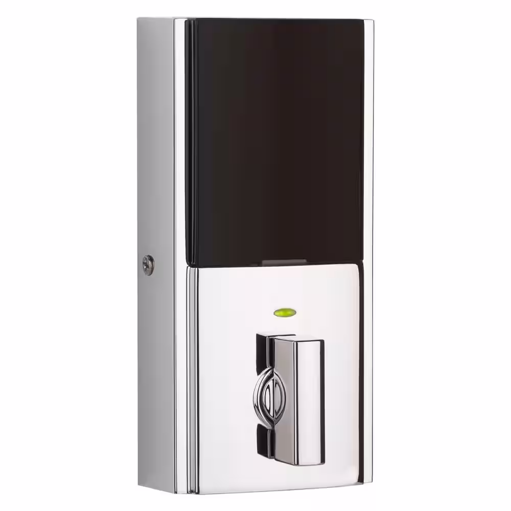 Kwikset SmartCode 916 Zigbee 3.0 Contemporary Touchscreen Polished Chrome Single Cylinder Electronic Deadbolt with SmartKey