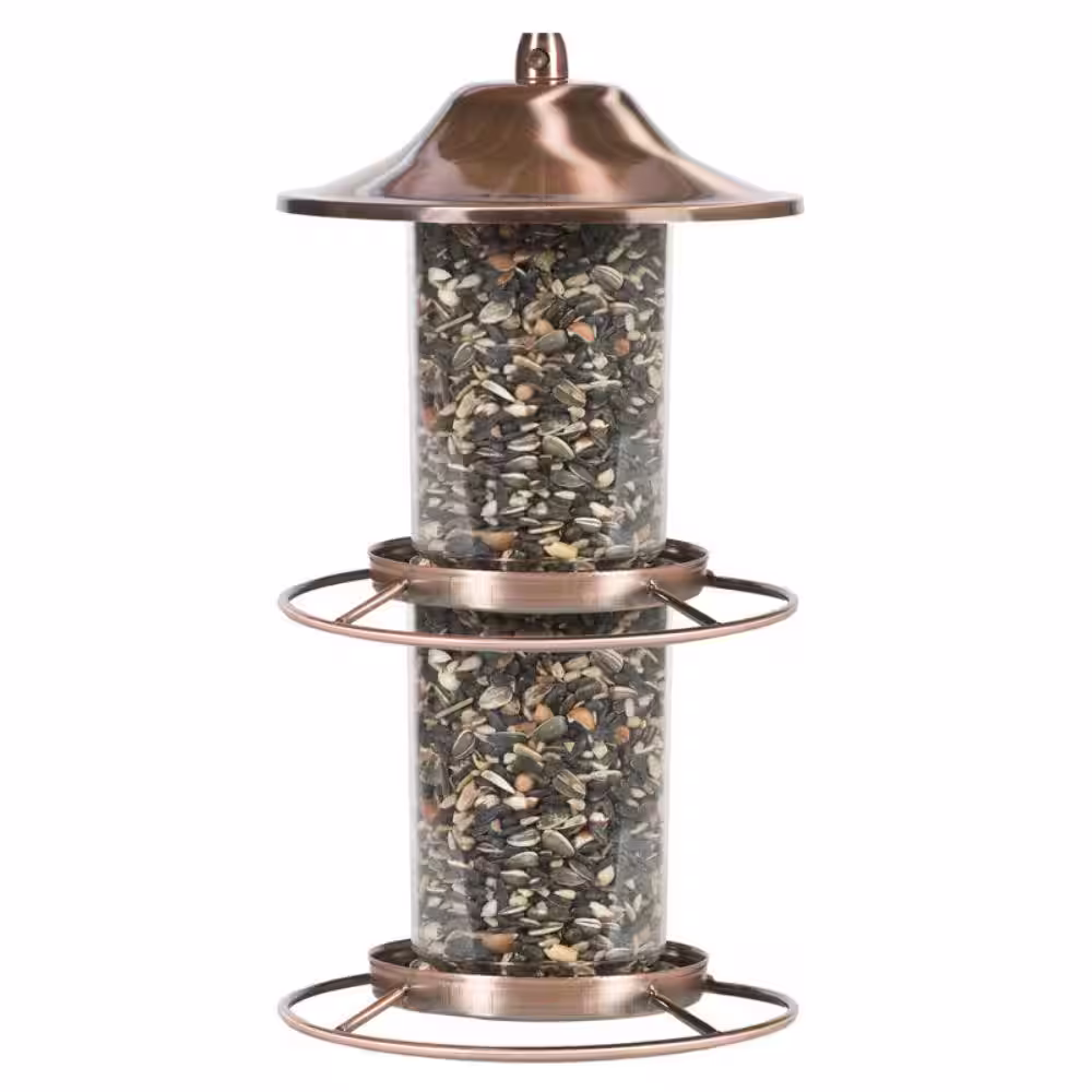 None Copper Panorama Multiple Species Bird Feeder (2-Ports)