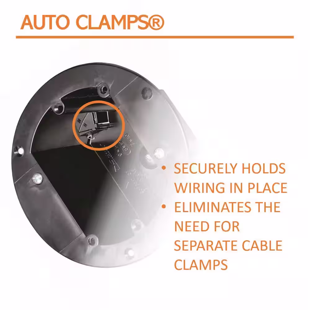 Legrand Pass & Seymour Slater Old Work Plastic 1-Gang 3-3/4 in. Round Swing Bracket Box with Auto/Clamps