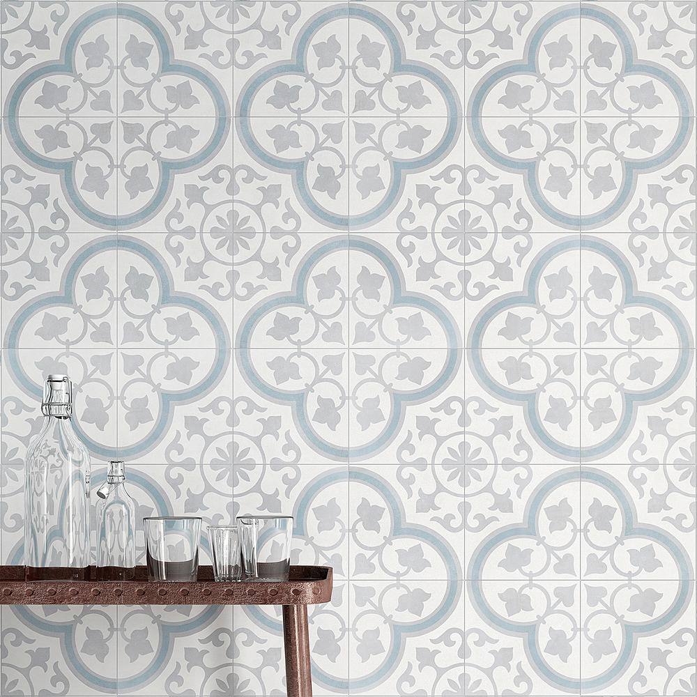 Ivy Hill Tile Aster Silver Square 9 in. x 9 in. Matte Porcelain Floor and Wall Tile (10.65 sq. ft./Case)