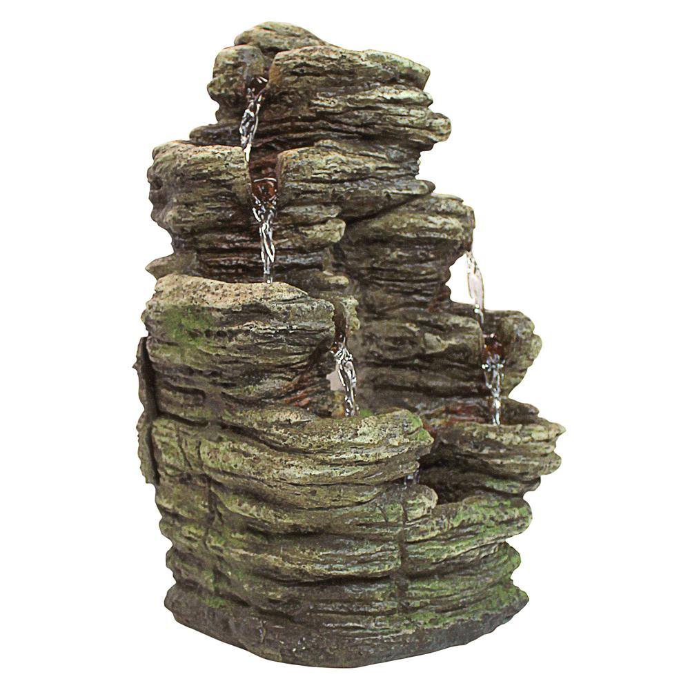 Design Toscano Horseshoe Bend Stone Bonded Resin Illuminated Garden Fountain
