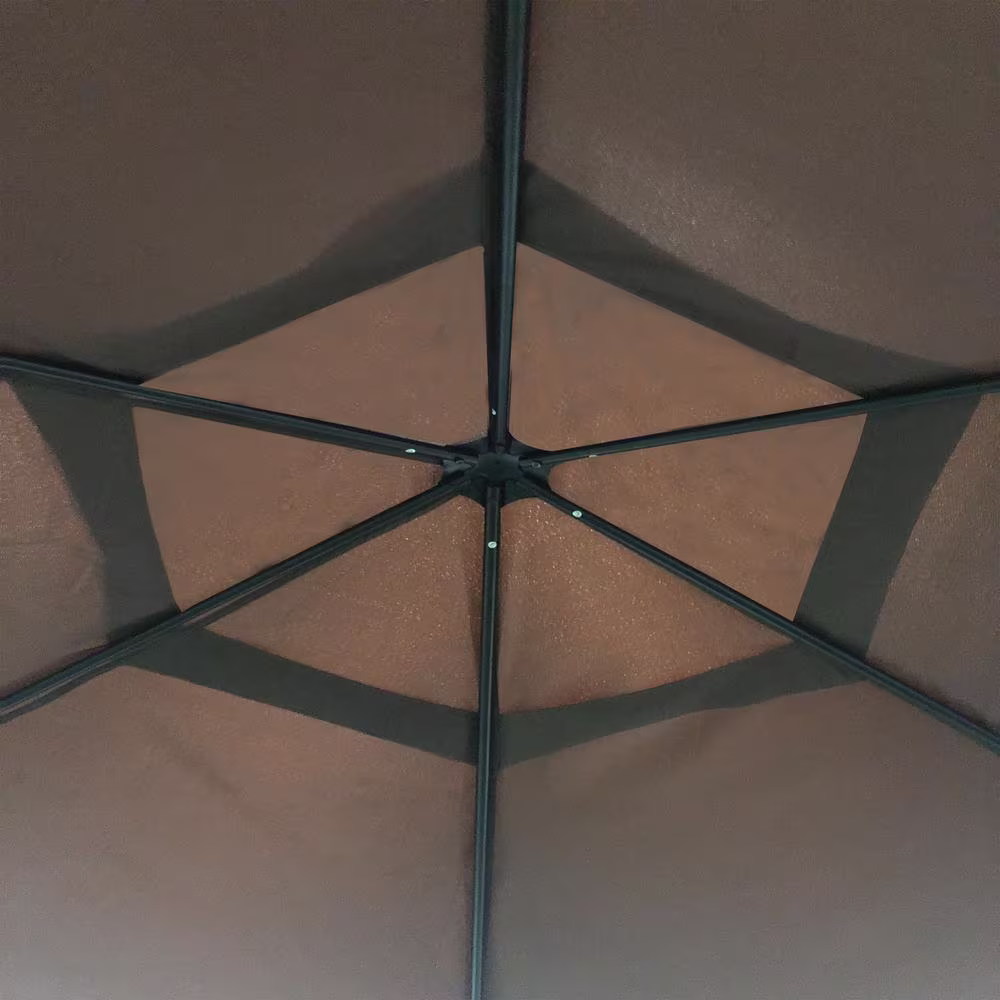 Noble House Duke 12.4 ft. x 12.4 ft. Brown Canopy Gazebo