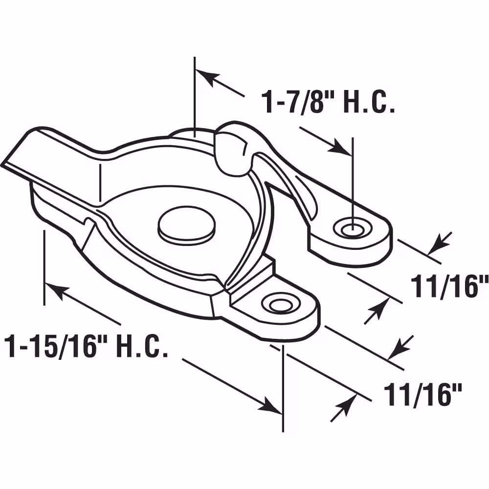Prime-Line 1-15/16 in. White-Painted Diecast Zinc Double Hung Window Sash Lock with Cam-Action Latch