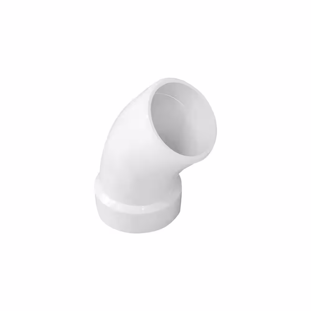 VPC 3 in. PVC DWV 45-Degree SPG x Hub Street Elbow Fitting