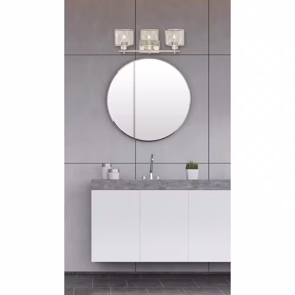 Westinghouse Morrison 3-Light Brushed Nickel Wall Mount Bath Light