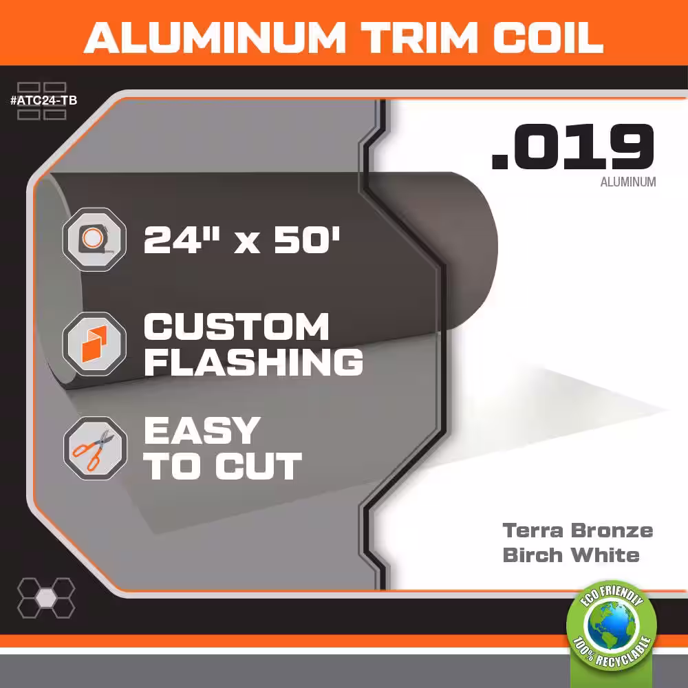 Gibraltar Building Products 24 in. x 50 ft. Terra Bronze Over Birch White Aluminum Trim Coil