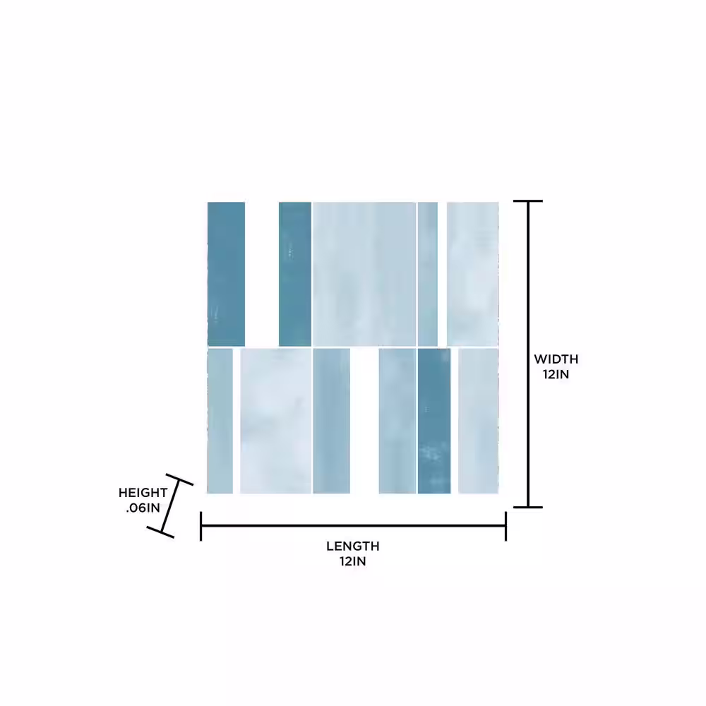 FloorPops Azure 12 in. W x 12 in. L Blue Peel & Stick Vinyl Tile Flooring (20 sq. ft./case)