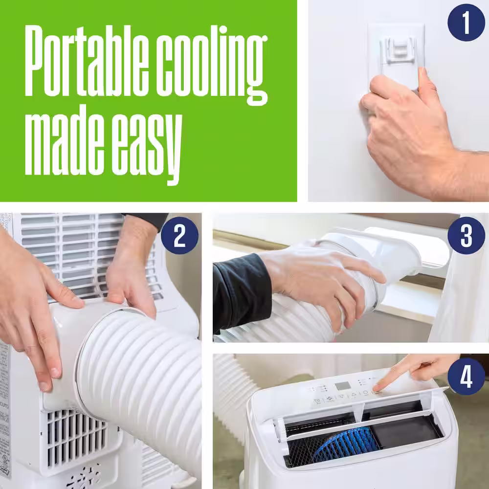 Westinghouse 12000 BTU (7250 BTU DOE Standard) Portable Air Conditioner, 3-in-1 Operation, For Rooms Up to 400 sq ft, White
