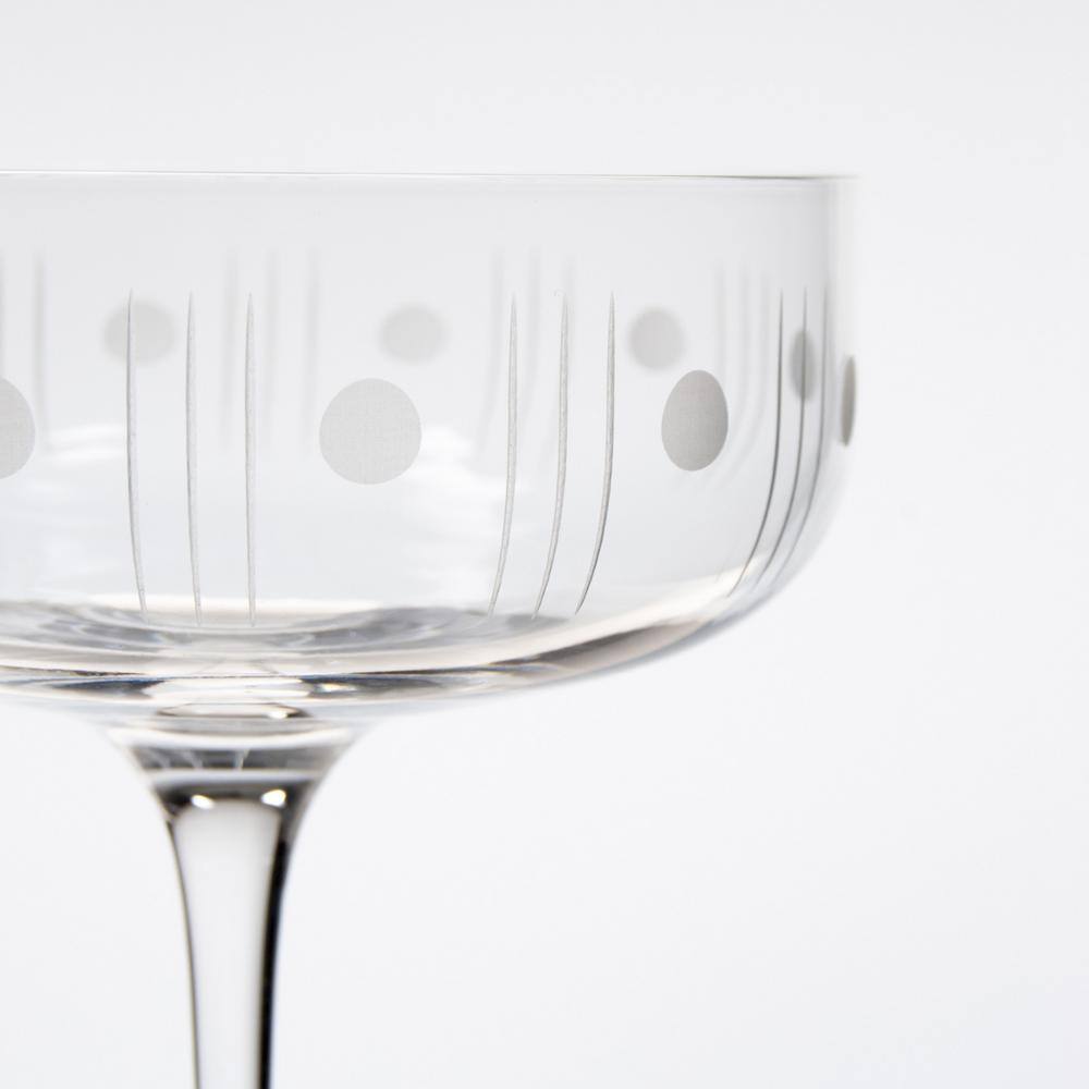 Rolf Glass Mid-Century Modern 10 oz. Clear Coupe (Set of 4)