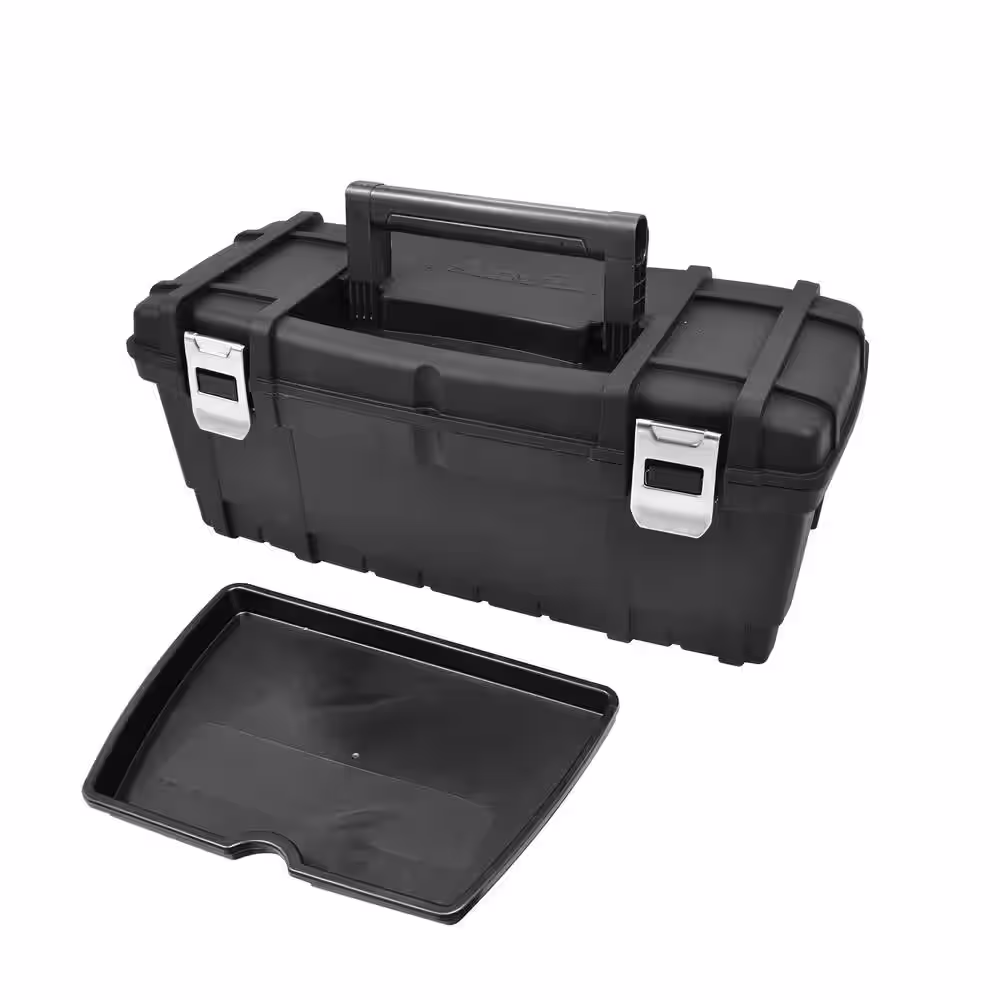 Anvil 24 in. Black Plastic Tool Box