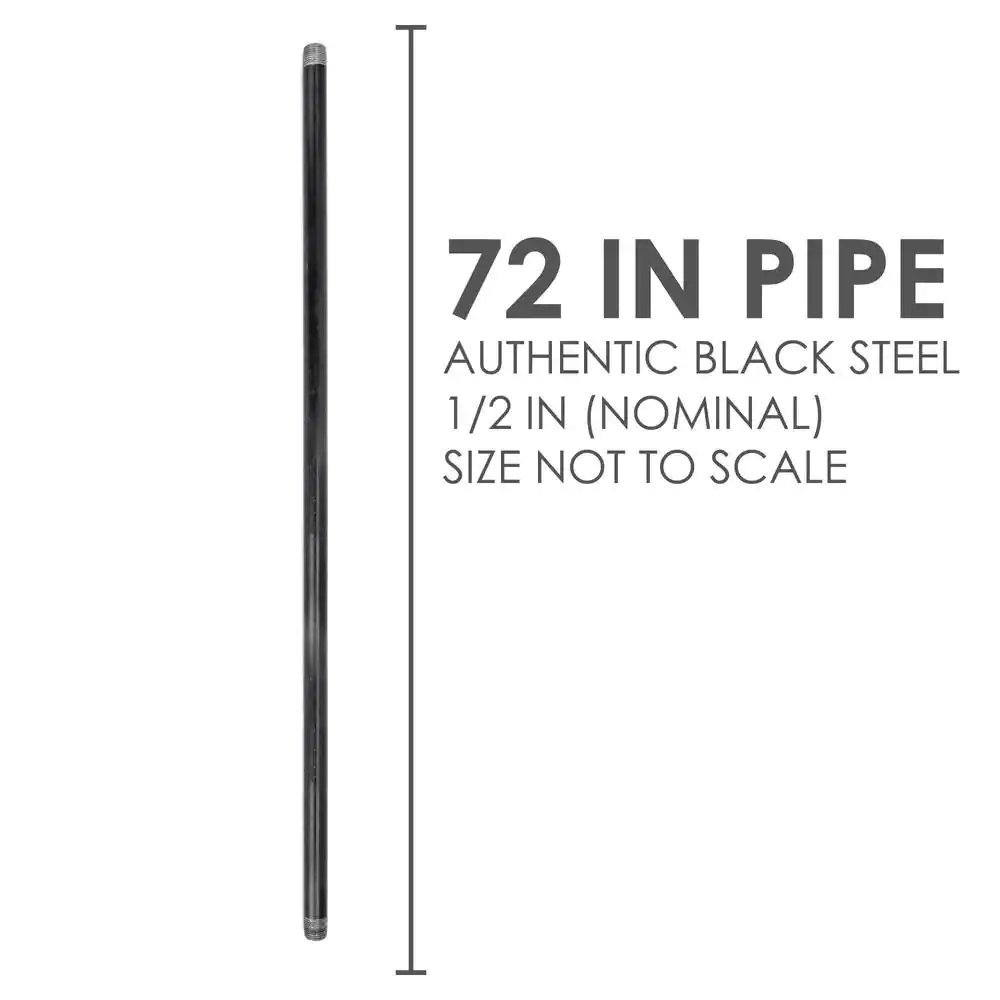 STZ 1/2 in. x 6 ft. Black Steel Sch. 40 Cut Pipe