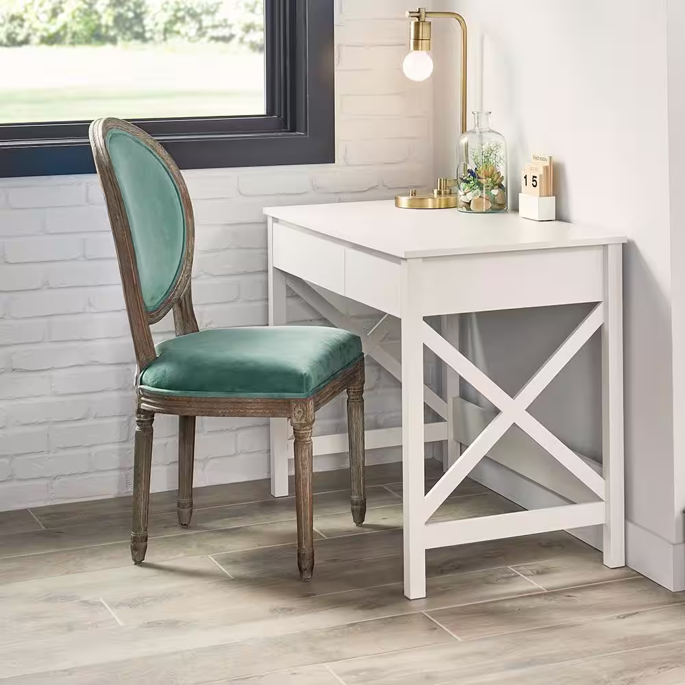 ClosetMaid X-Frame 30 in. H x 39.4 in. W x 21.7 in. D Metal Frame Writing and Computer Desk Shelving Unit in White