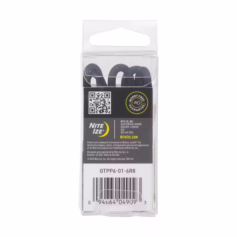 Nite Ize 6 in. Black Gear Tie Pro Pack (6-Untis)