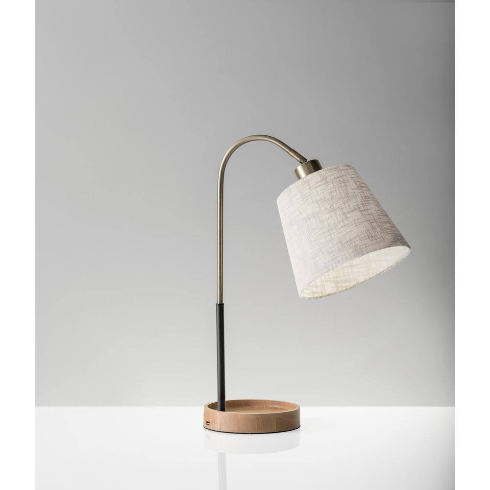 Adesso Jeffrey 21 in. Brass Table Lamp