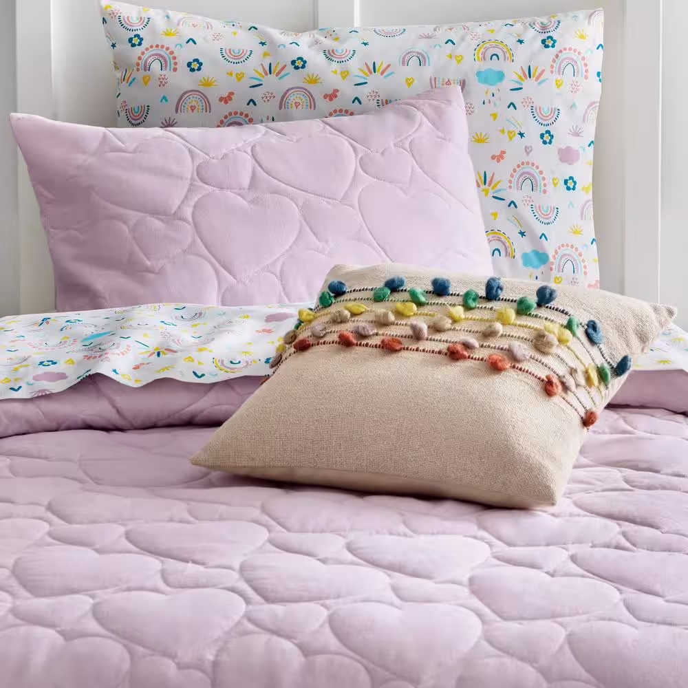 StyleWell Multi-Color Stripe Textured 18 in. x 18 in. Square Decorative Throw Pillow