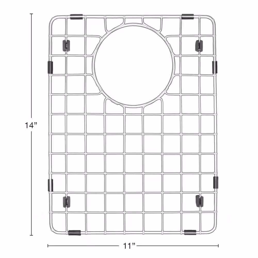 Karran 11 in. x 14 in. Stainless Steel Bottom Grid Fits QT-610 / QU-610 Large