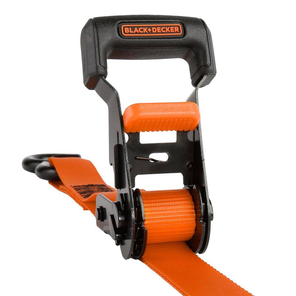 BLACK+DECKER 1 in. x 10 ft./2500 lbs. Break Strength Ratchet Straps (4-Pack)