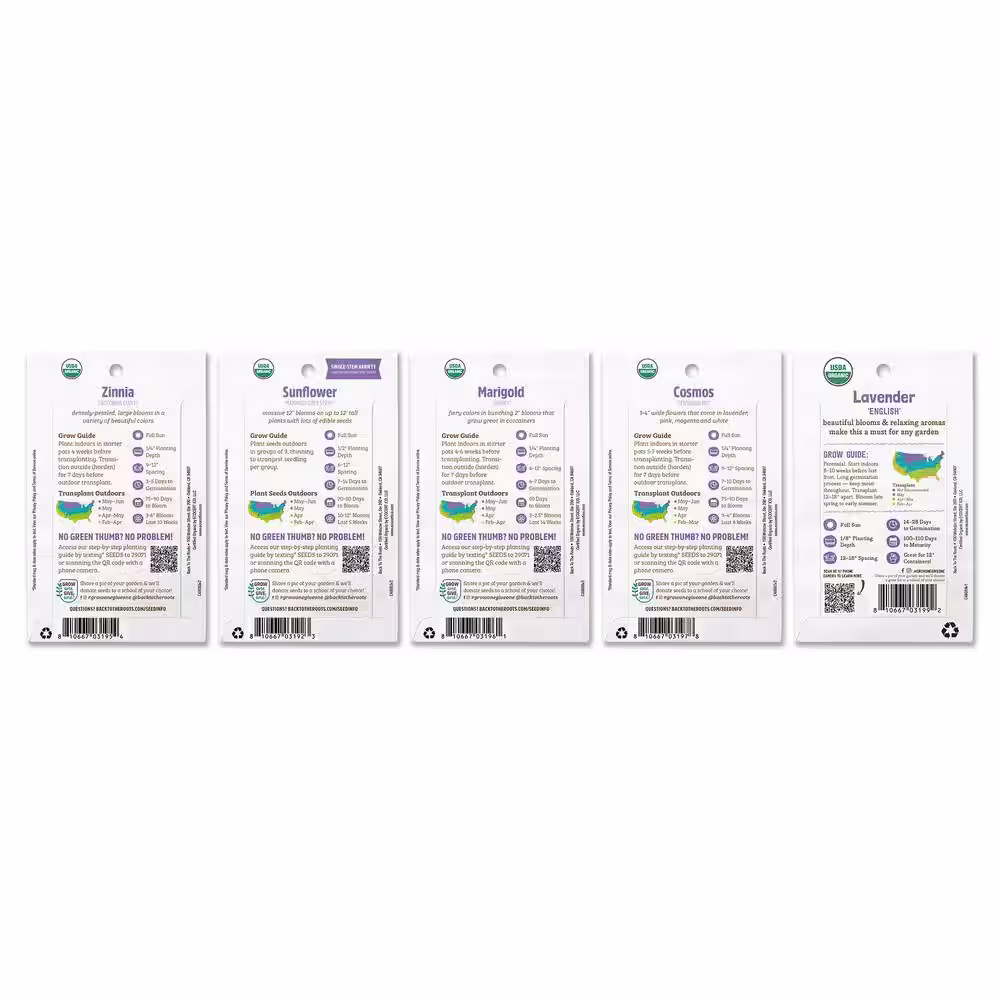 Back to the Roots Organic Flowers Seeds Variety (5-pack)