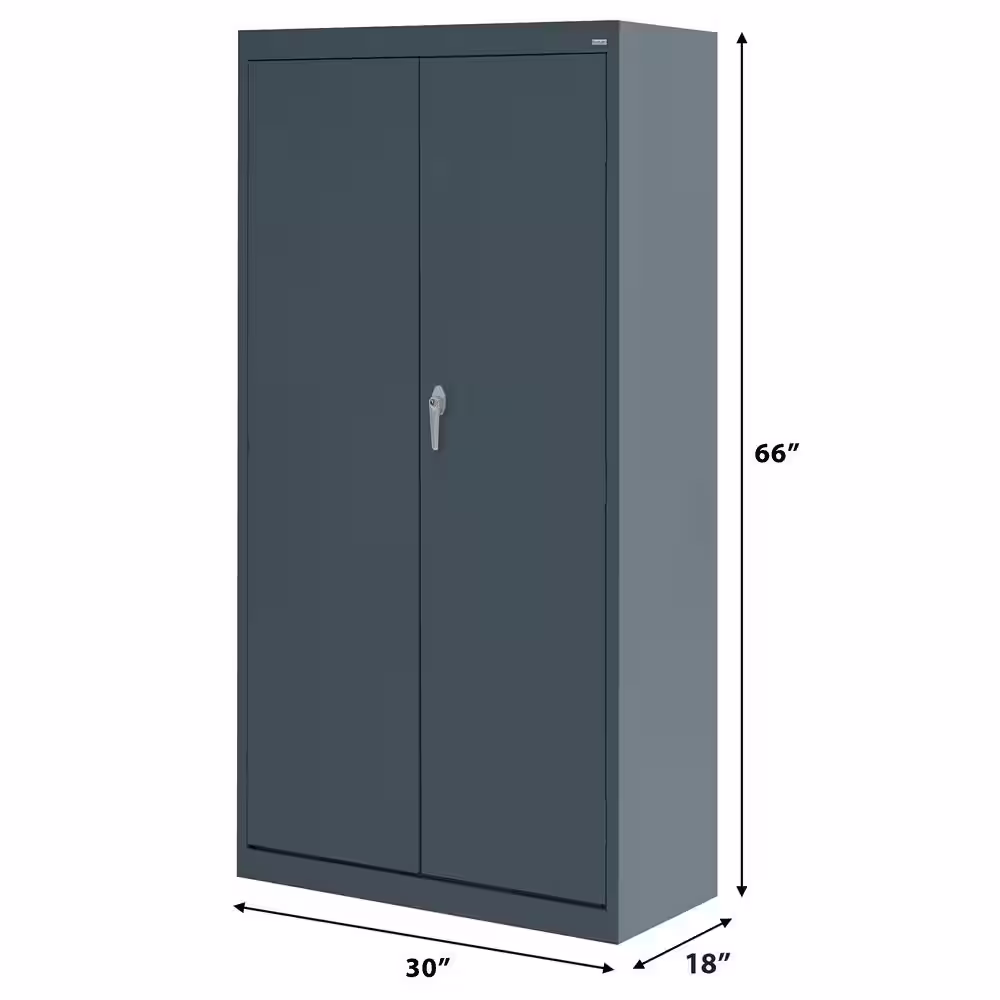 Sandusky Supply ( 30 in. W x 66 in. H x 18 in. D ) Freestanding Cabinet with 3 Fixed Shelves in Charcoal