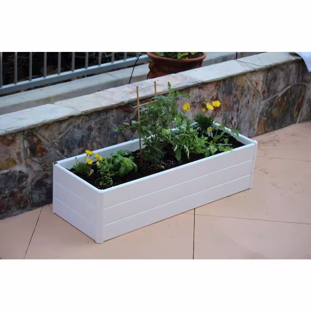Nuvue Raised Terrace Garden Box - White 44.5
