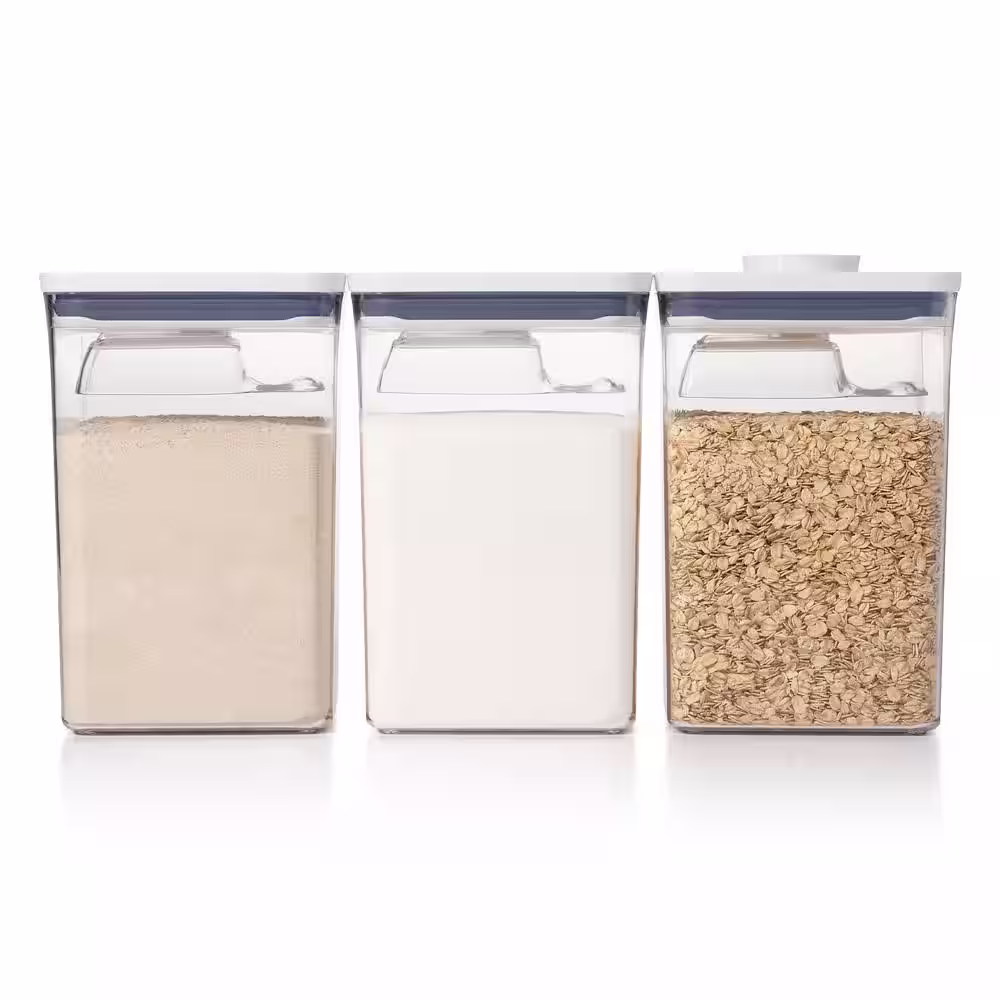OXO Good Grips 4.4 qt. Large POP Food Storage Container with Airtight Lid and Scoops (3-Pack)