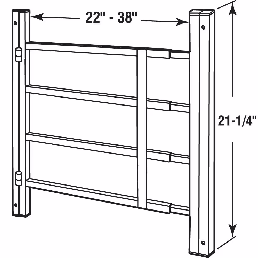 Segal 22 in. to 38 in. W x 21 in. H Hinged 4-Bar Window Guard (Width Expandable)