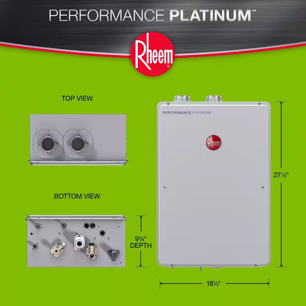 Rheem Performance Platinum 9.0 GPM Natural Gas High Efficiency Indoor Tankless Water Heater