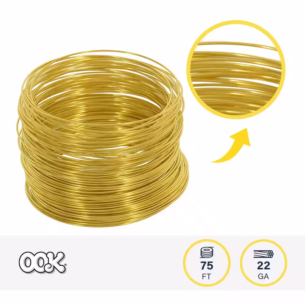 OOK 75 ft. 5 lb. 22-Gauge Brass Hobby Wire
