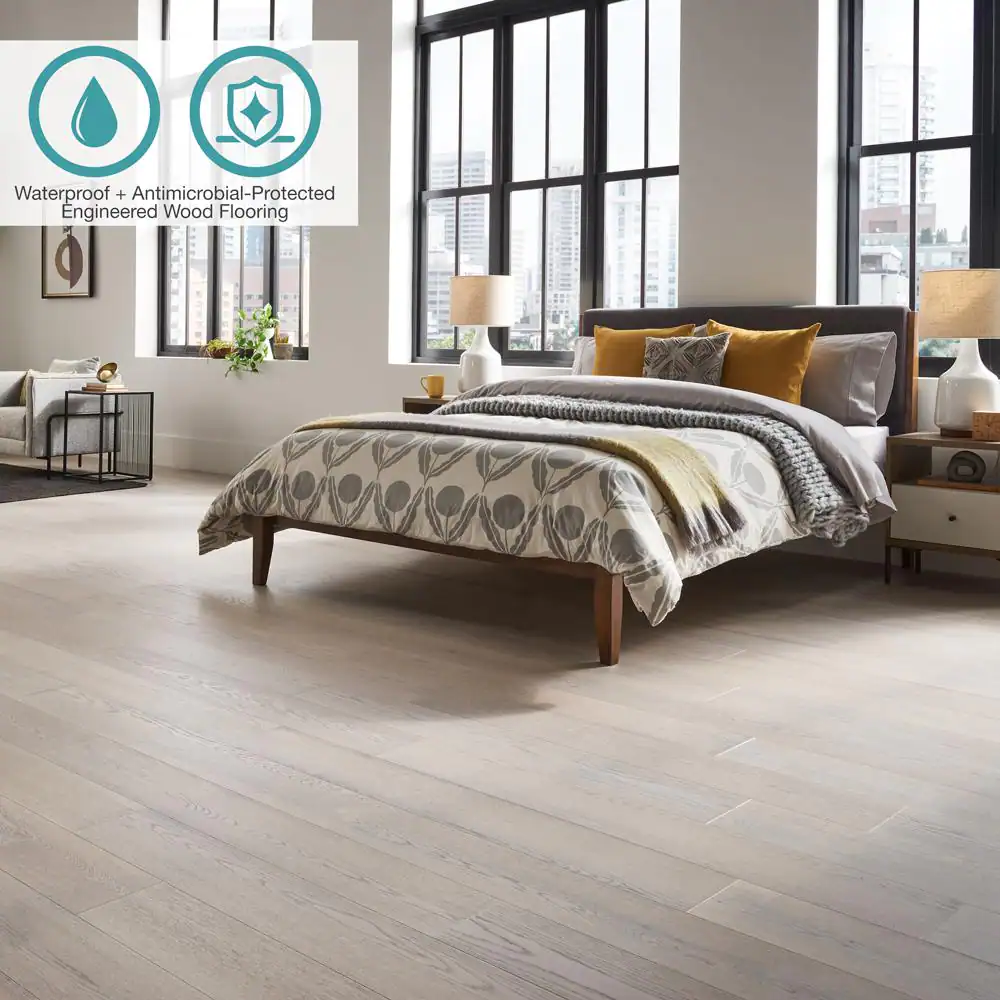 Pergo Defense+ Claremore Bay Oak 3/8 in. T x 7.5 in. W Waterproof Engineered Hardwood Flooring (1104.3 sq.ft/pallet)
