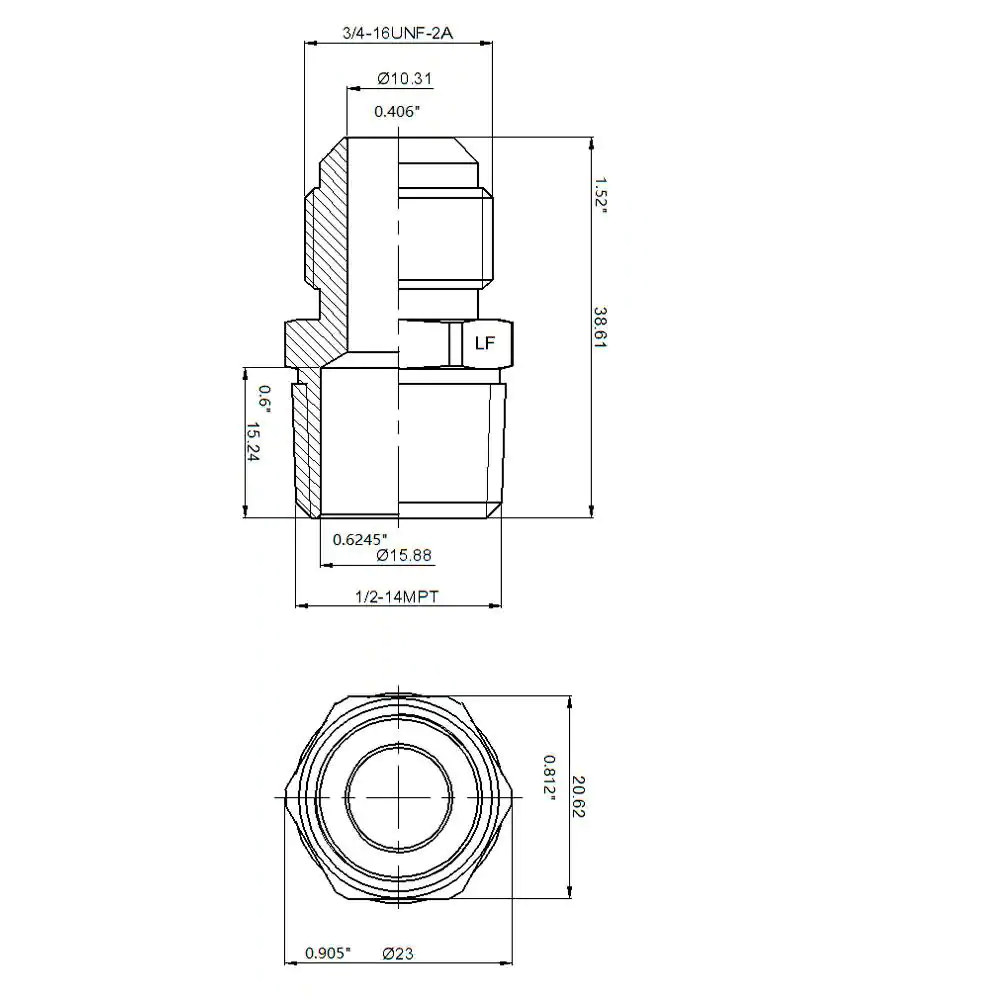 Everbilt 1/2 in. Flare x 1/2 in. MIP Brass Adapter Fitting