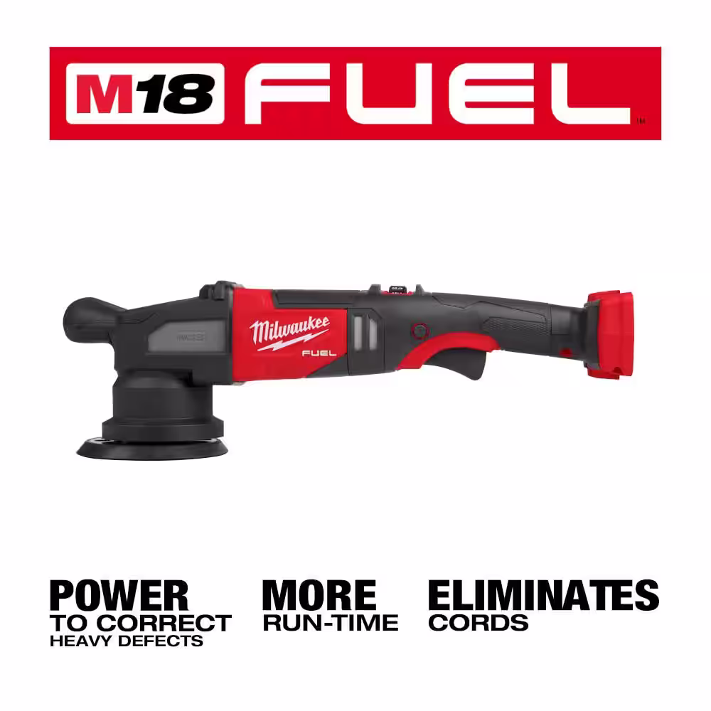 Milwaukee M18 FUEL 18-Volt Lithium-Ion Brushless Cordless 15 mm DA Polisher with 6.0 Ah High Output Battery