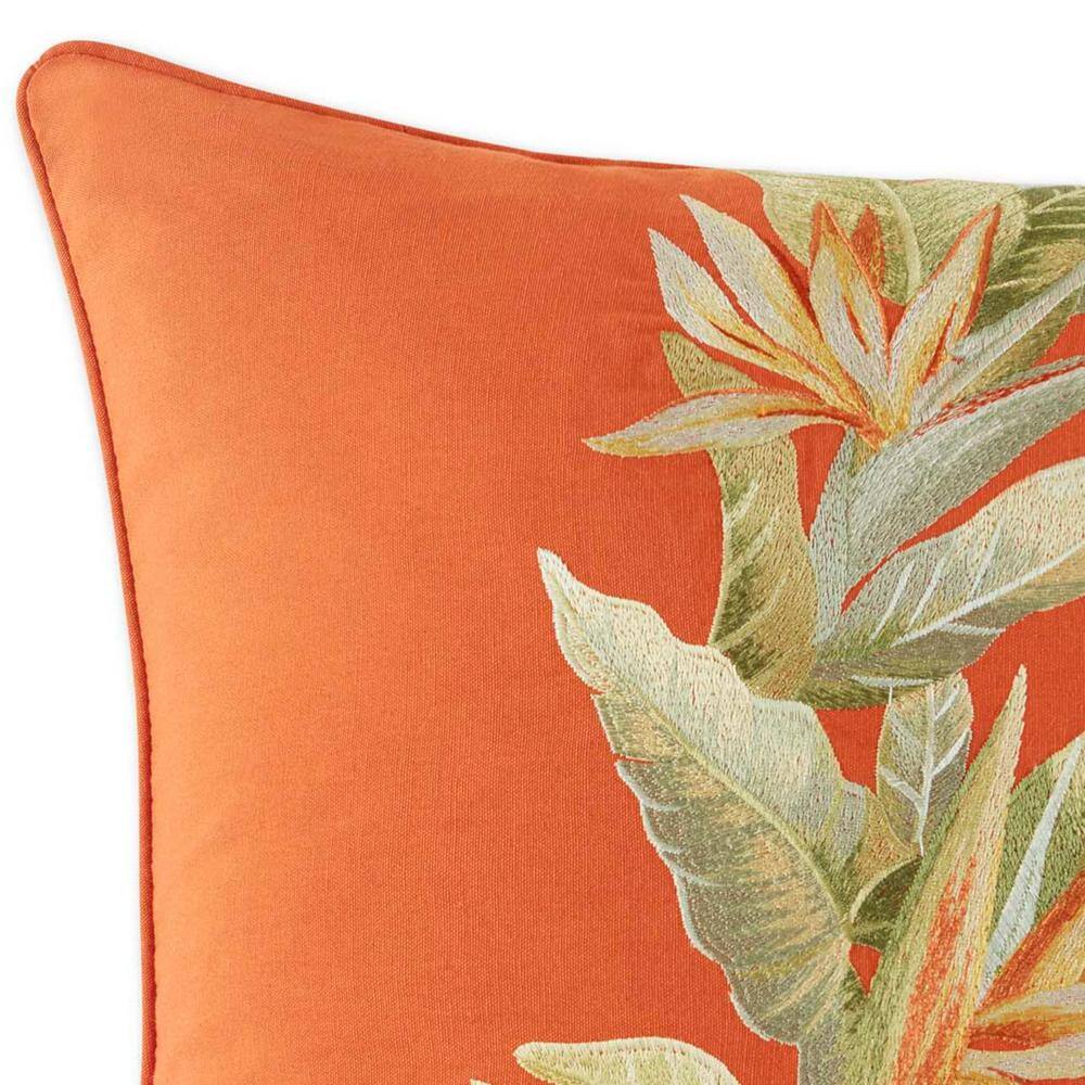 Tommy Bahama Birds of Paradise Red 20 in. x 20 in. Cotton Decorative Pillow