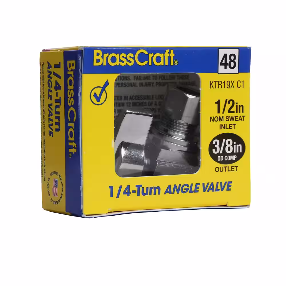 BrassCraft 1/2 in. Sweat Inlet x 3/8 in. Compression Outlet 1/4-Turn Angle Ball Valve