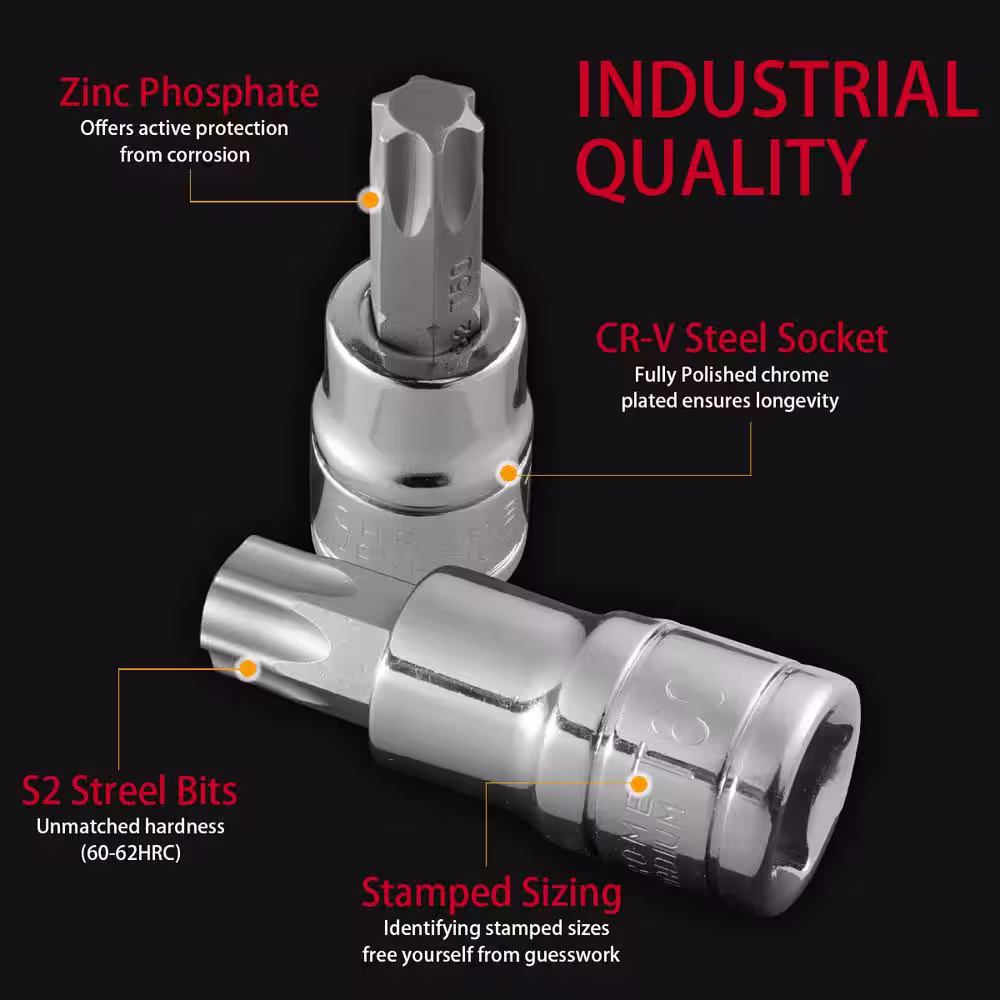 None XZN Triple Square Bit Socket Set (10-Piece)