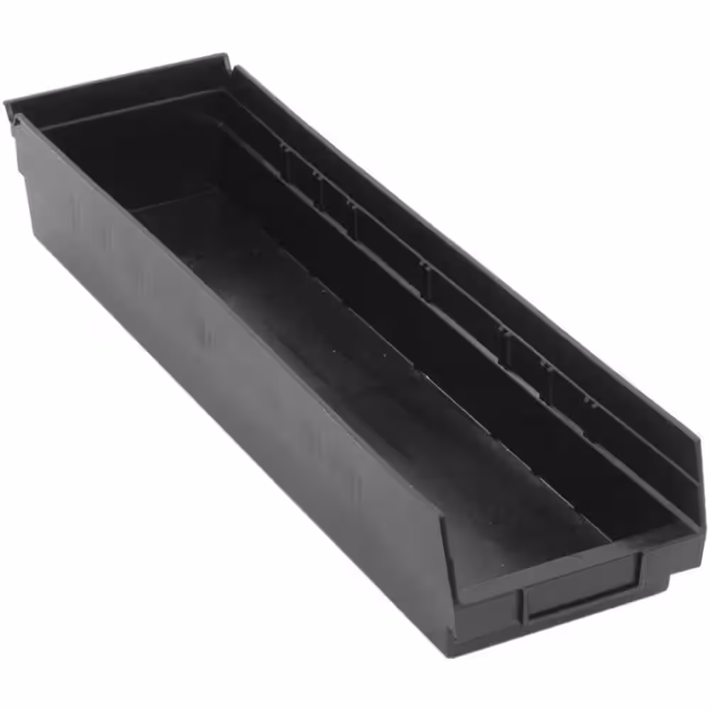 QUANTUM STORAGE SYSTEMS 4 In. Economy 5.26 Qt. Shelf Bin in Black (8-Pack)