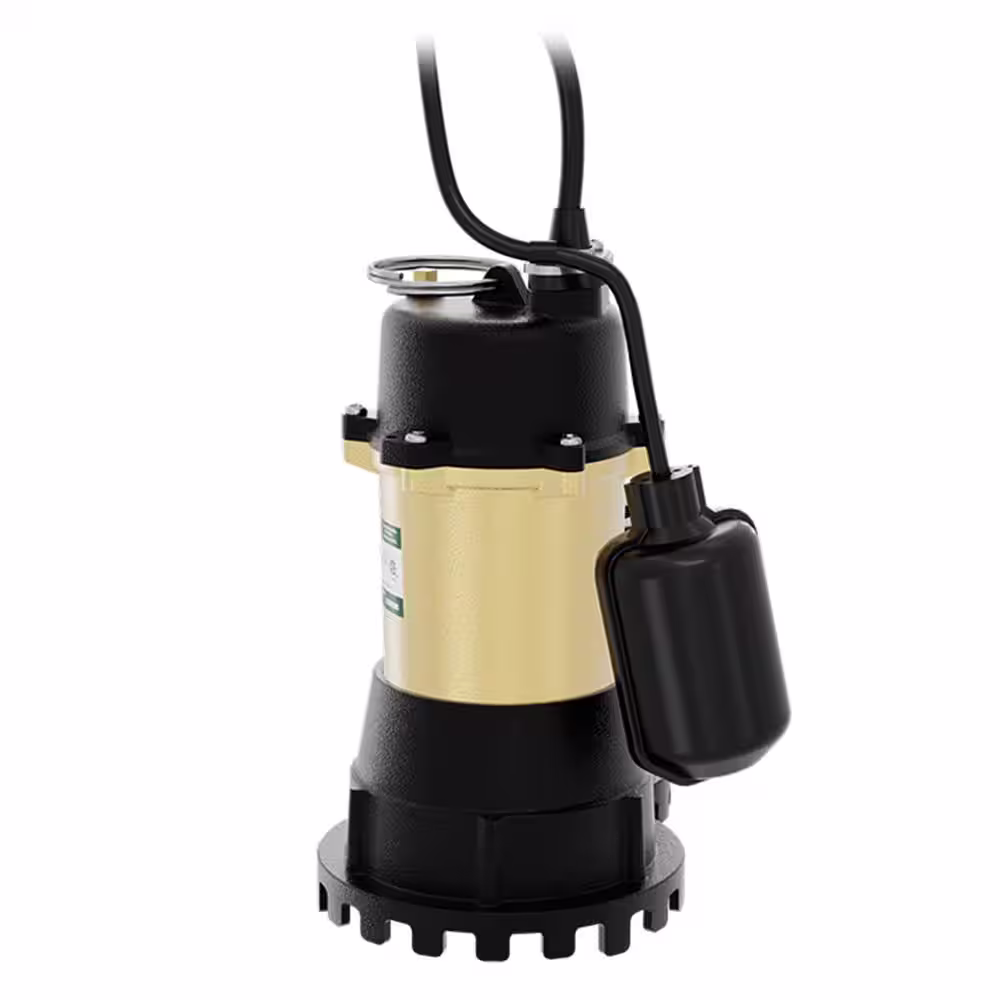 K2 1/3 HP Heavy-Duty Cast Iron Sump Pump with Tethered Switch