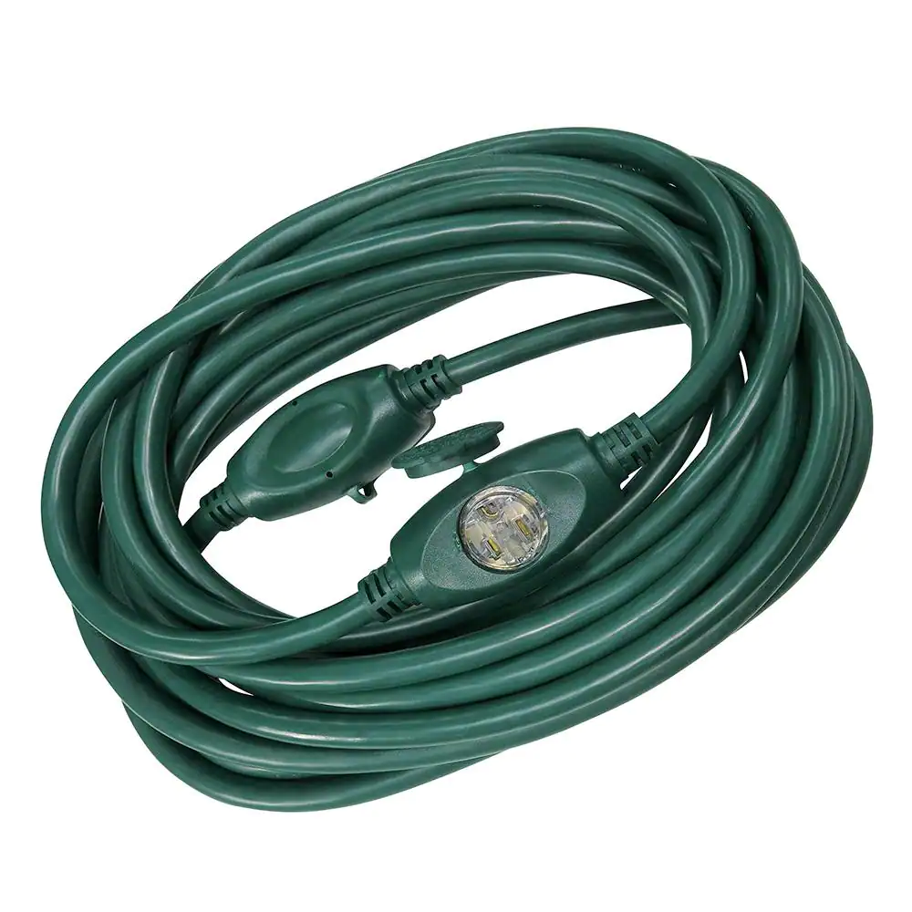 HDX 25 ft. 14/3 3 Outlet Extension Cord, Green
