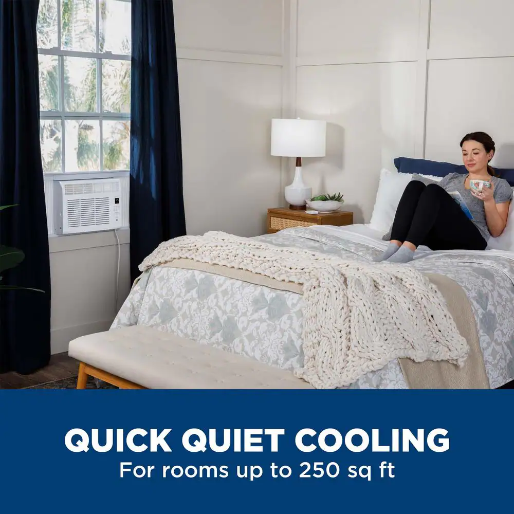 GE 6,000 BTU 115-Volt Window Air Conditioner for 250 sq. ft. Rooms in White with Remote