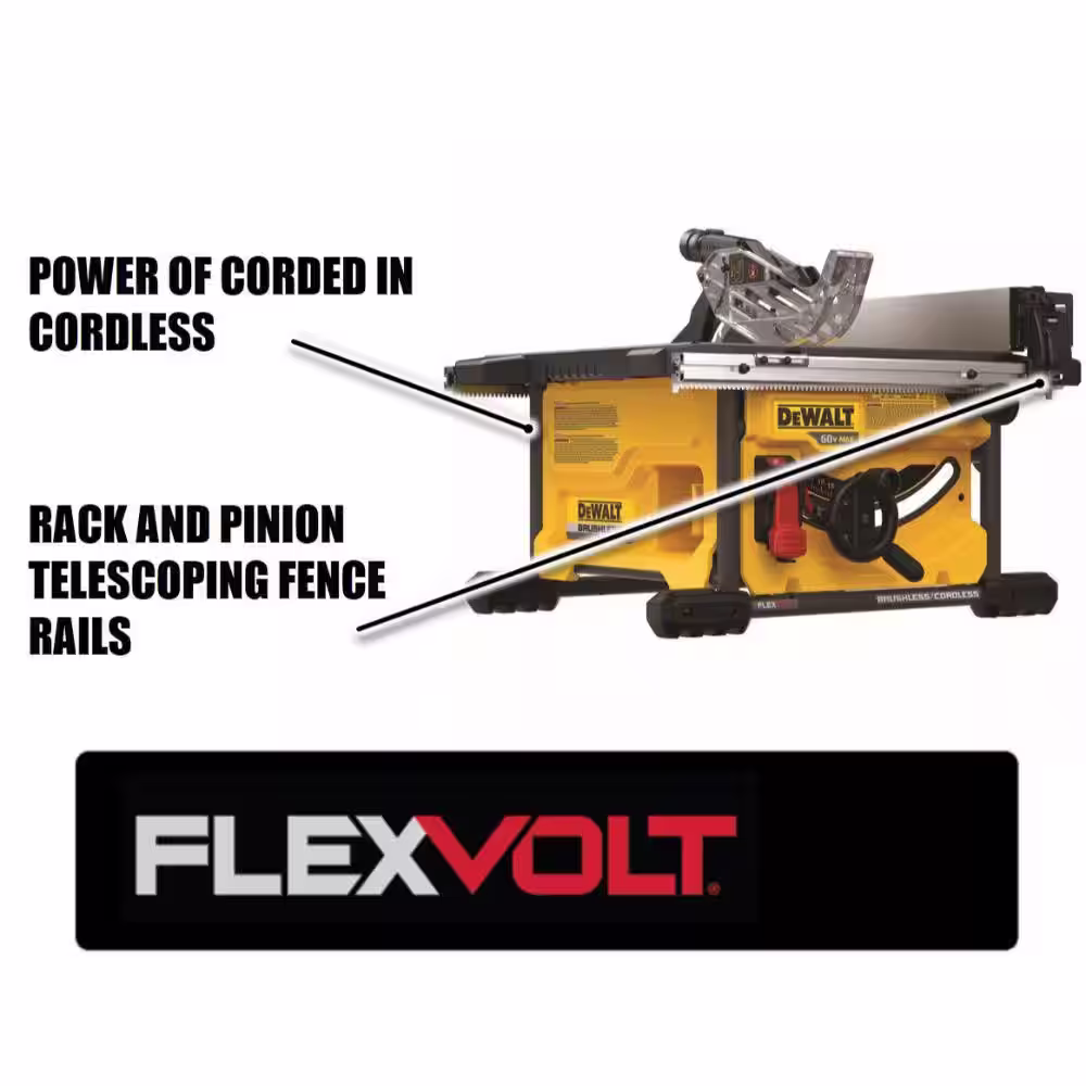 DEWALT FLEXVOLT 60V MAX Cordless Brushless 8-1/4 in. Table Saw Kit (Tool Only)