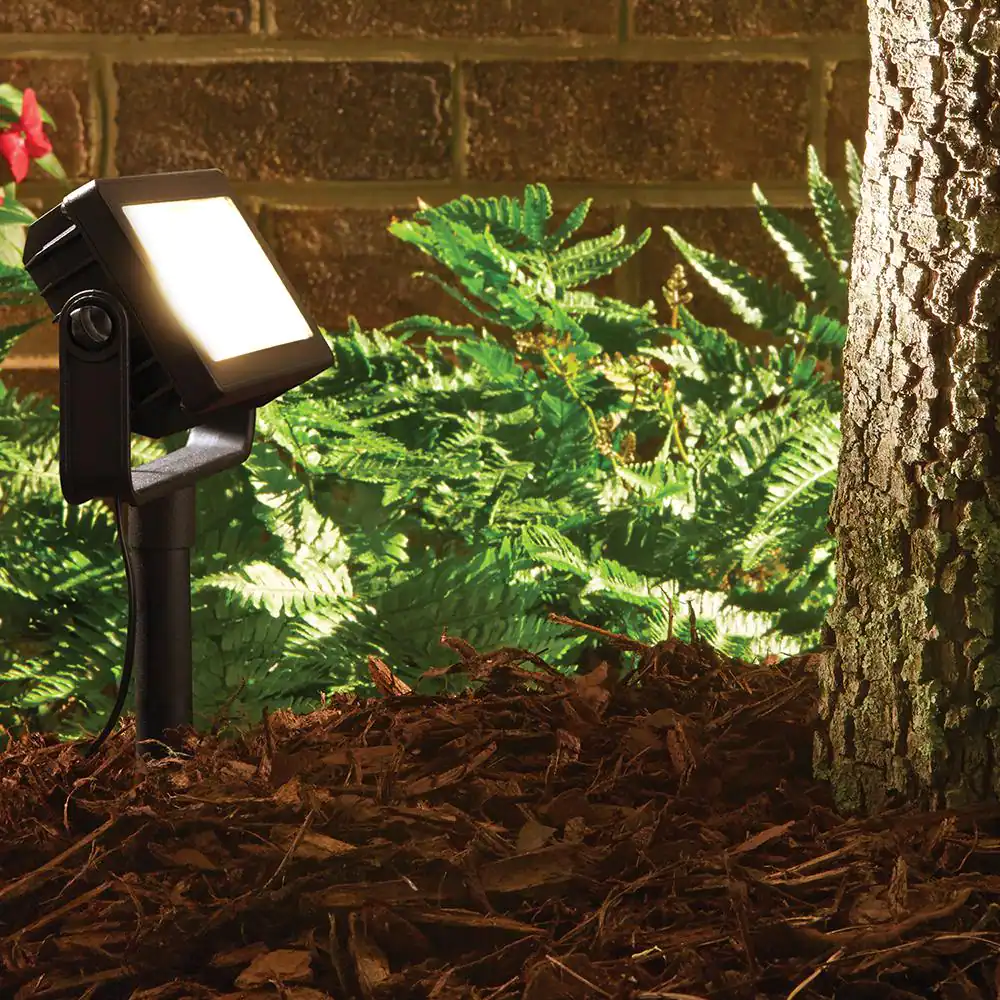 Hampton Bay 150-Watt Equivalent Low Voltage Black Integrated LED Outdoor Landscape Flood Light with 3 Levels of Intensity