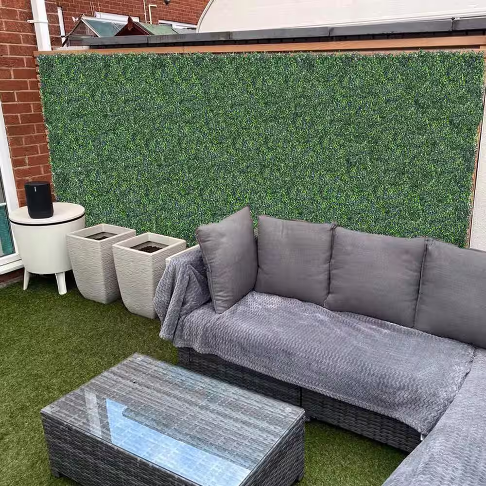 BTL 24- Pieces 20 in. x 20 in. Square Artificial Grass Wall Panels Faux Boxwood Hedge Greenery Wall for Indoor/Outdoor Decor