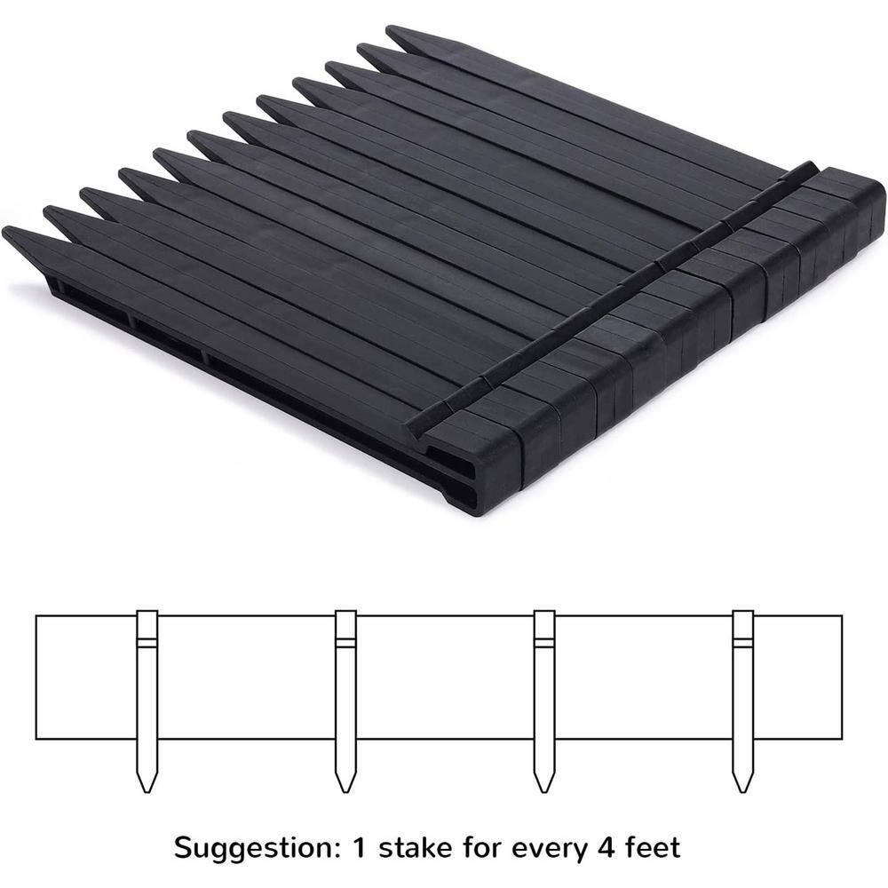 None Black Plastic Garden Landscape Edging Flexible and Strengthened with Anti-UV Treatment ï¼? in. W x 5 in. H)